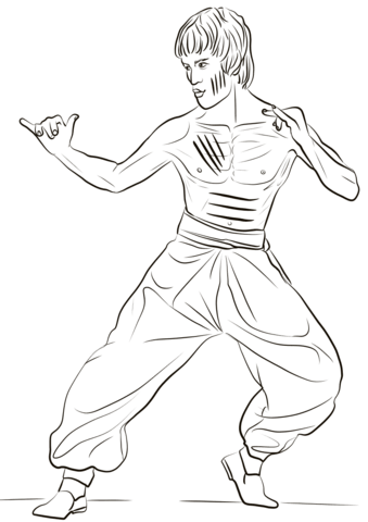339x480 Bruce Lee Coloring Page Free Printable Coloring Pages