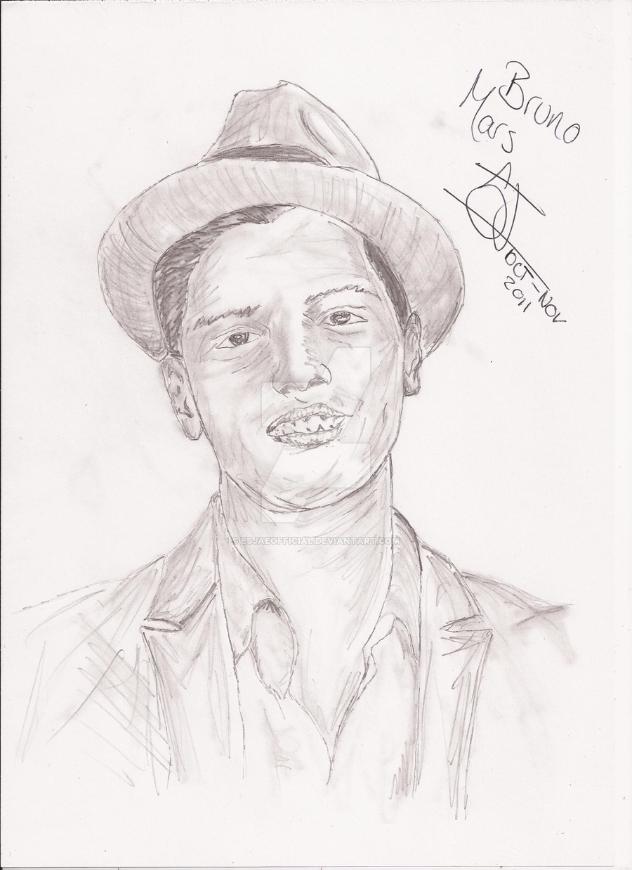 900x1238 Bruno Mars Pencil Drawing Portrait By Esjaeofficial