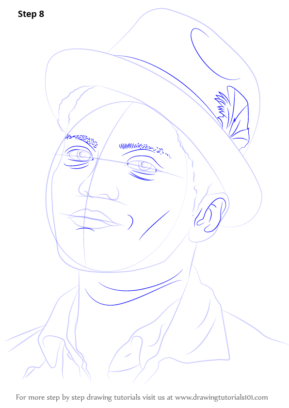 596x842 Learn How To Draw Bruno Mars (Singers) Step By Step Drawing