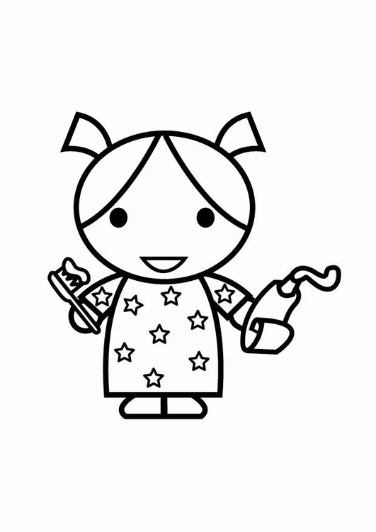 531x750 Coloring Page To Brush One's Teeth