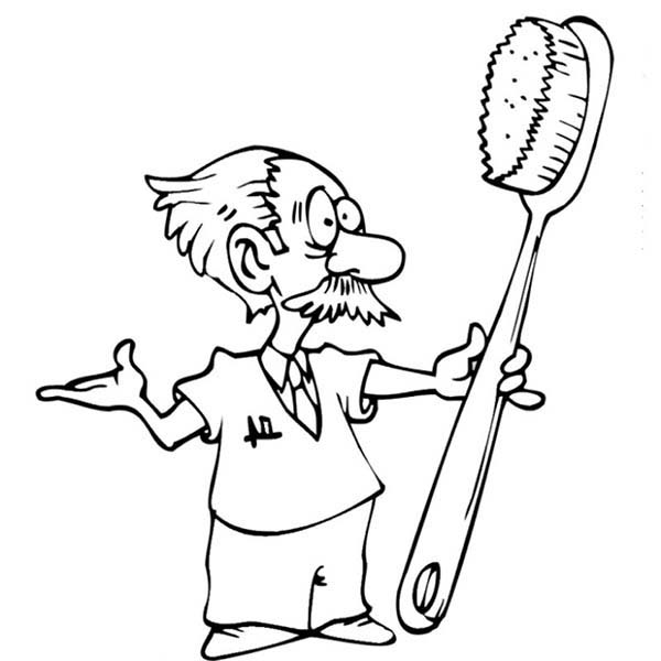 600x600 Dentist Teach How To Brush Teeth In Dental Health Coloring Page