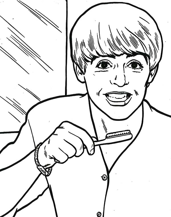 600x763 The Beatles Paul Brushing His Teeth Coloring Pages Batch Coloring