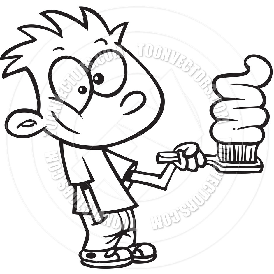 940x940 Boy Brushing Teeth Clipart Black And White