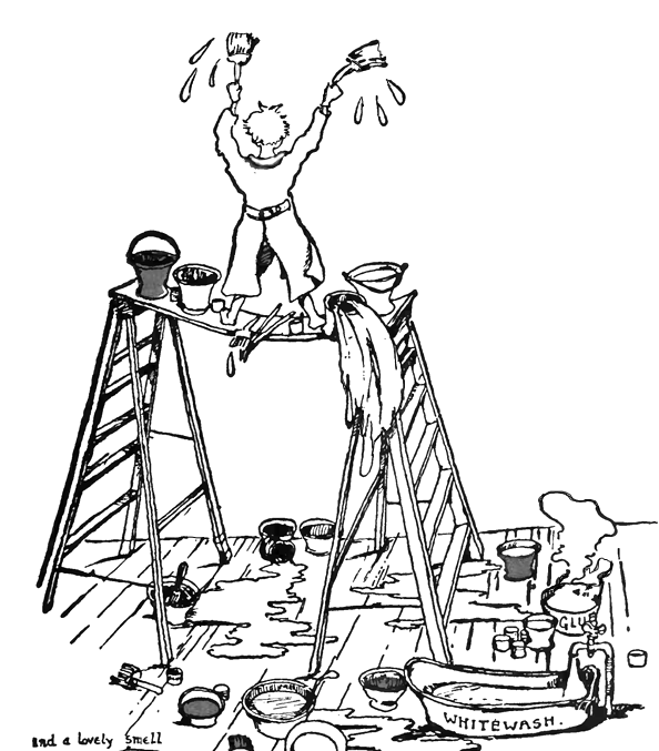 594x677 Boy Painting His Room With Paint Brushes Amp Paint Buckets Coloring