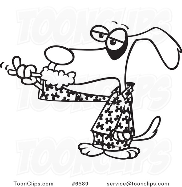 581x600 Cartoon Black And White Line Drawing Of A Dog Brushing His Teeth
