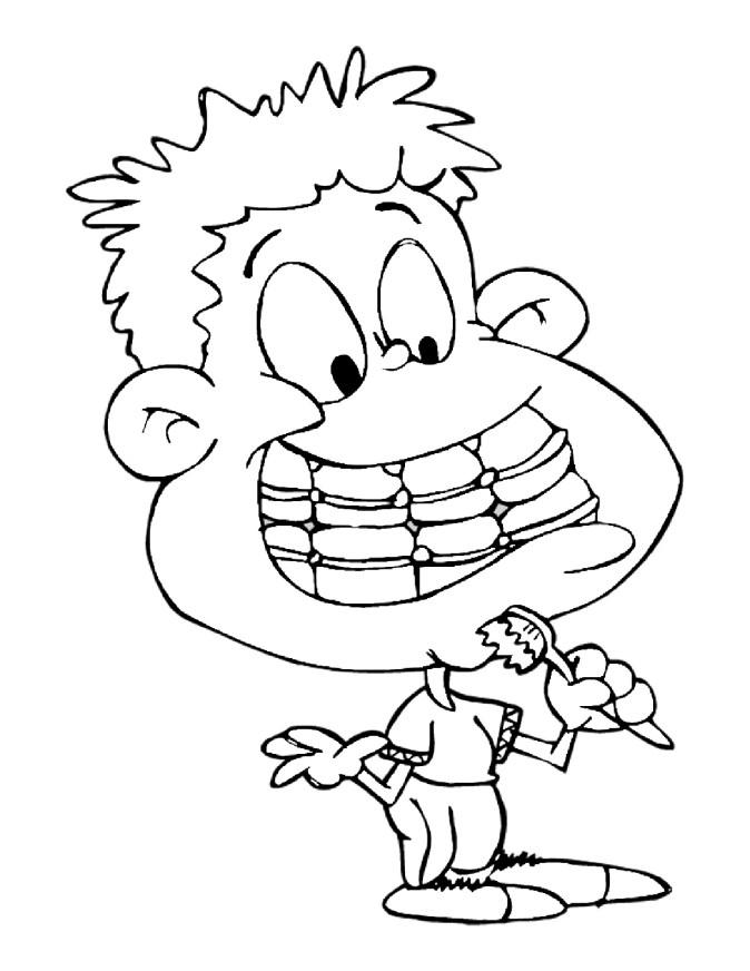 674x872 Coloring Page Brushing Teeth