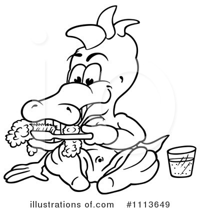 400x420 Crocodile Clipart Brush Tooth