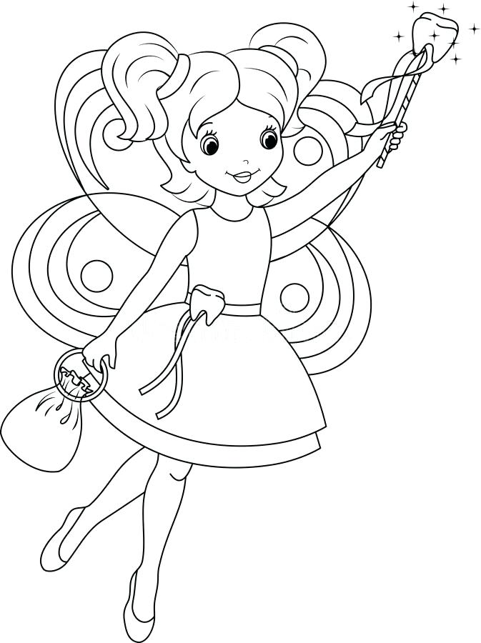 673x900 Teeth Coloring Pages Tooth Fairy Coloring Page Stock Vector Image