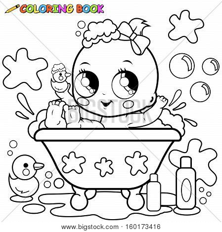 449x470 Vector Illustration Cute Baby Girl Vector Amp Photo Bigstock