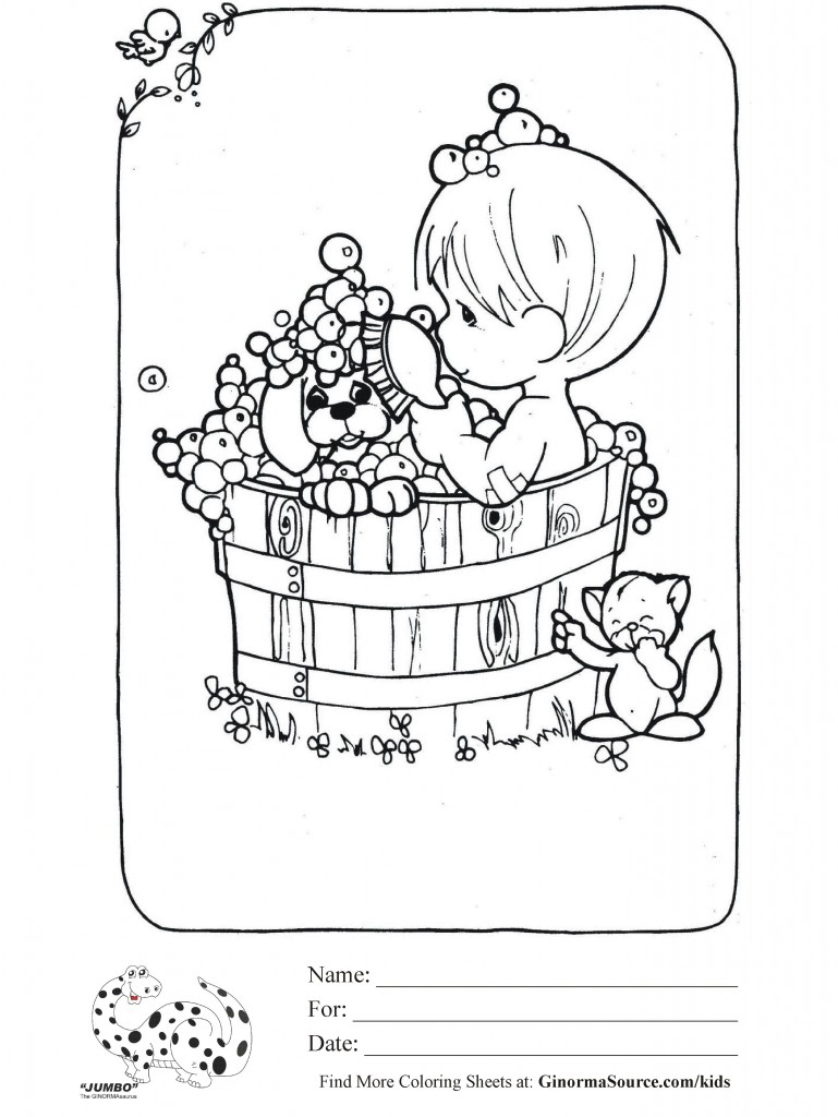 769x1024 Coloring Page Precious Moments Bubble Bath