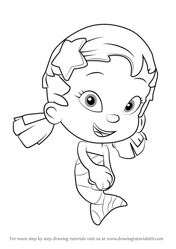 566x800 Learn How To Draw Oona From Bubble Guppies (Bubble Guppies) Step