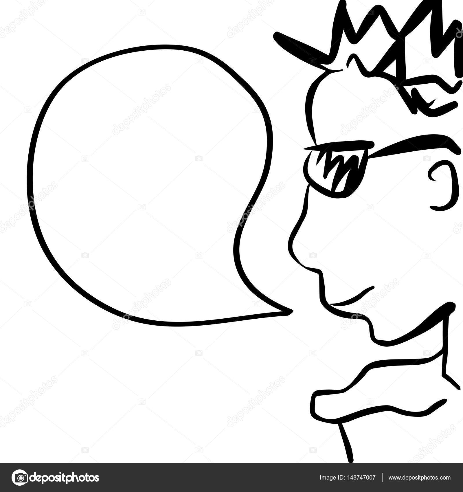1600x1700 Comic Style Drawing Of Young Handsome Man With Speech Bubble