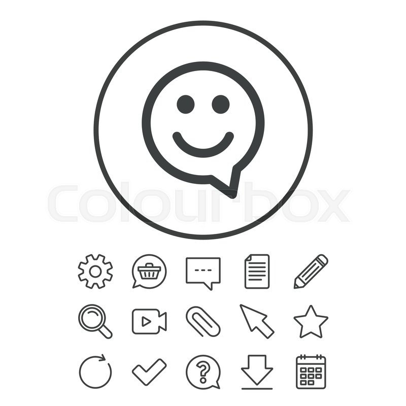 800x800 Happy Face Chat Speech Bubble Symbol. Smile Icon. Document, Chat