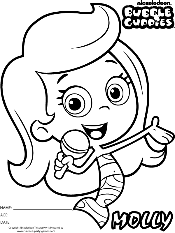 600x800 Bubble Guppies Coloring Pages Free Book 4th Ideas
