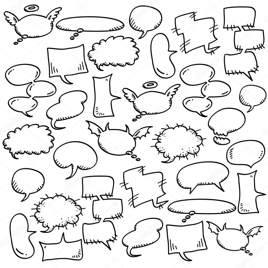 1024x1024 Hand Draw Speech Bubbles Stock Vector Dapoomll