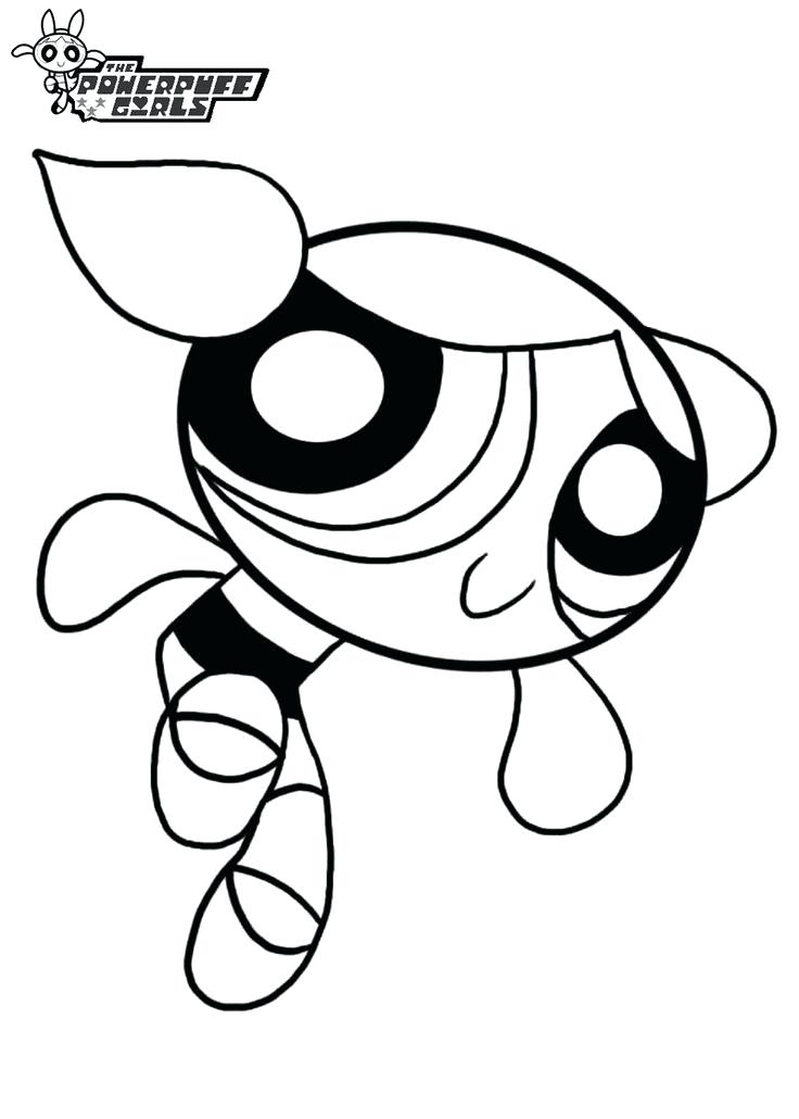 736x1030 Powerpuff Girls Coloring Pages Bubbles Drawing With Crayons In