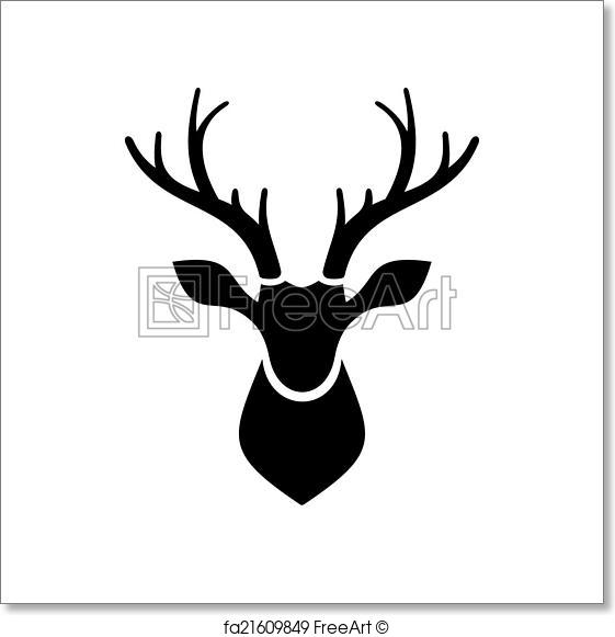561x581 Free Art Print Of Deer Head Icon Vector Logo. Deer Head Icon