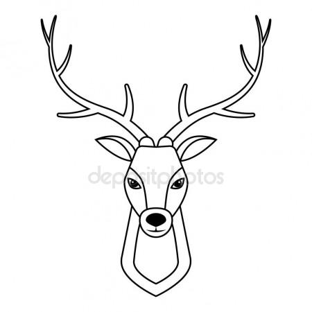 450x450 Sketch Deer Head Vintage Illustration Drawn Vector Stock Vector
