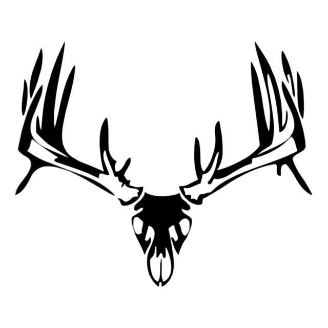 640x640 Vinyl Buck Skull Antler Decal Gifthap