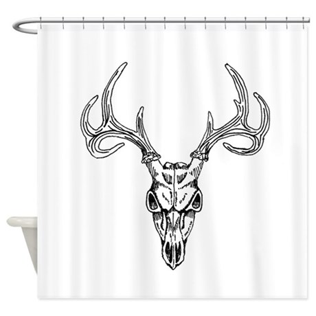 460x460 Whitetail Deer Skull Mount Shower Curtains Cafepress