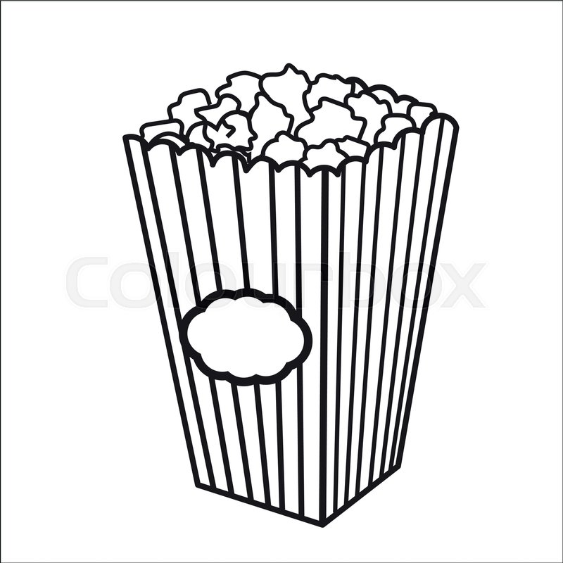 800x800 Vector Illustration With Sketch Popcorn Bucket. Sketch Design