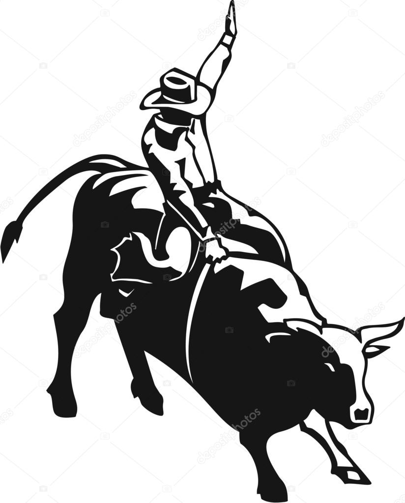 824x1023 Rodeo Bull Rider Stock Vector Alliedcomputergraphics
