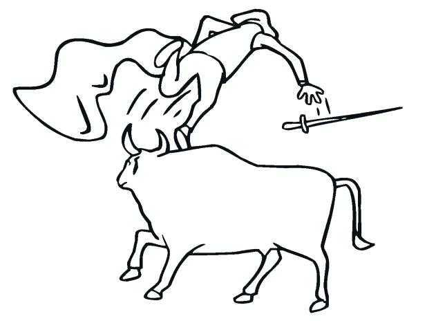 618x464 Bull Coloring Page