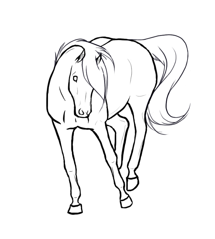 712x791 Bucking Horse Lineart. By Xredlily