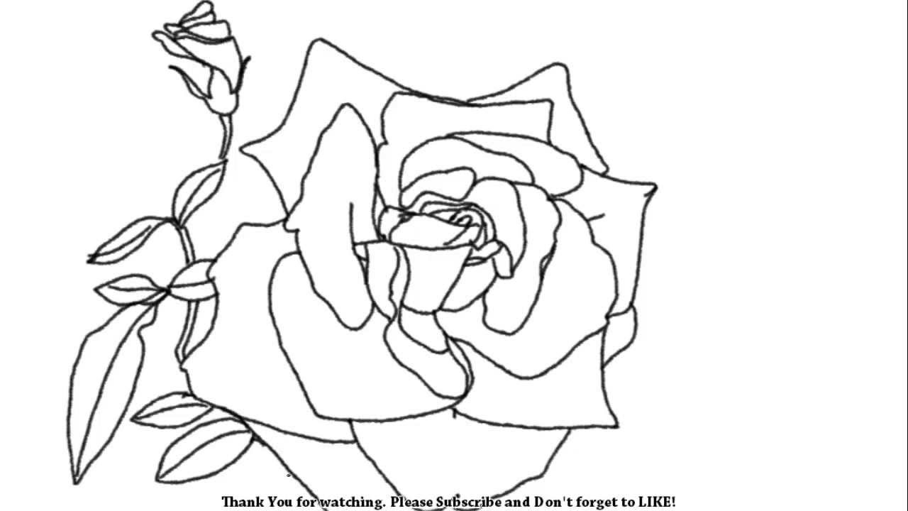 1280x720 Rose Flower Picture Drawing How To Draw An Open Rose Flower