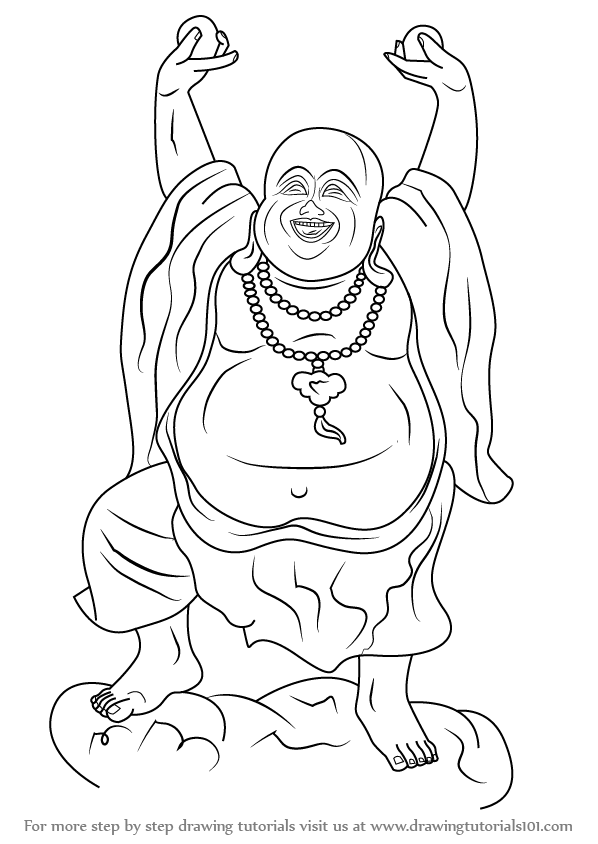 598x844 Learn How To Draw A Laughing Buddha (Buddhism) Step By Step