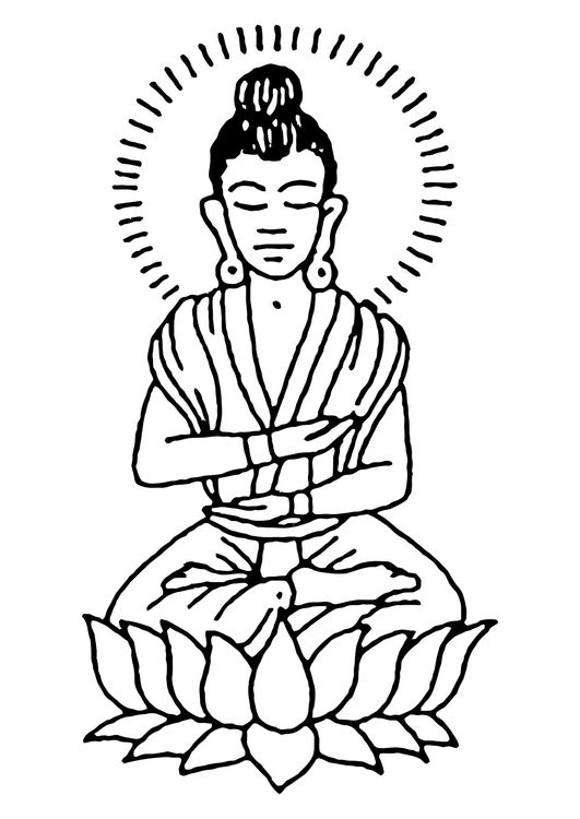 531x750 Coloring Page Buddha