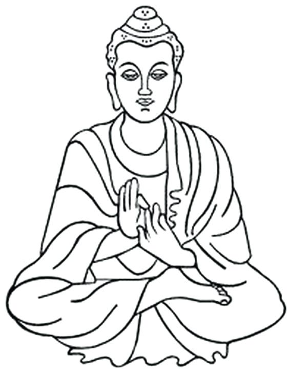 570x728 Buddha Coloring Pages
