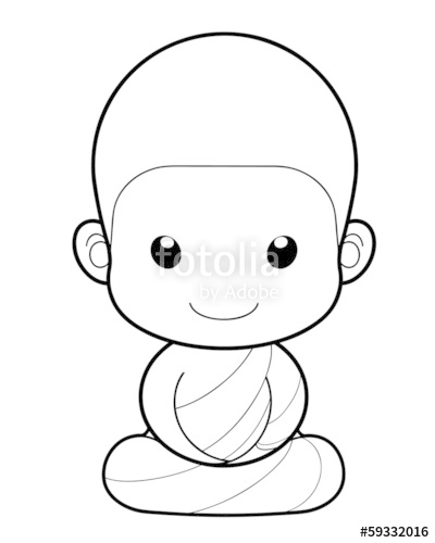 400x500 Buddhist Monk Cartoon, Illustration Stock Image And Royalty Free
