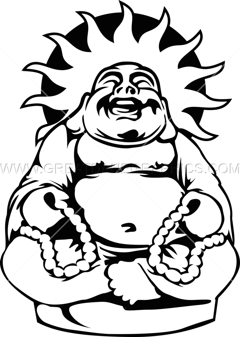 825x1158 Golden Buddha Production Ready Artwork For T Shirt Printing