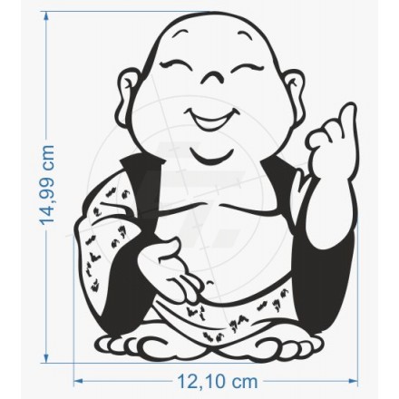 440x440 Sticker Funny Happiness Buddha, Type Positive