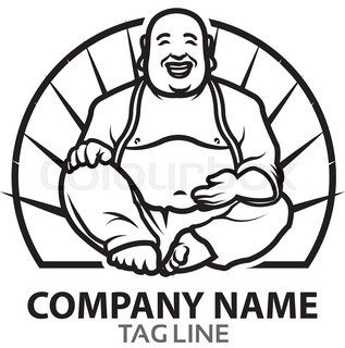 317x320 Vector Design Of Funny Fat Buddha Cartoon For Business Logo