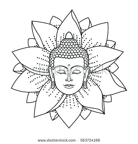 450x470 Buddhist Coloring Pages With Mandala Vector Illustration Vintage