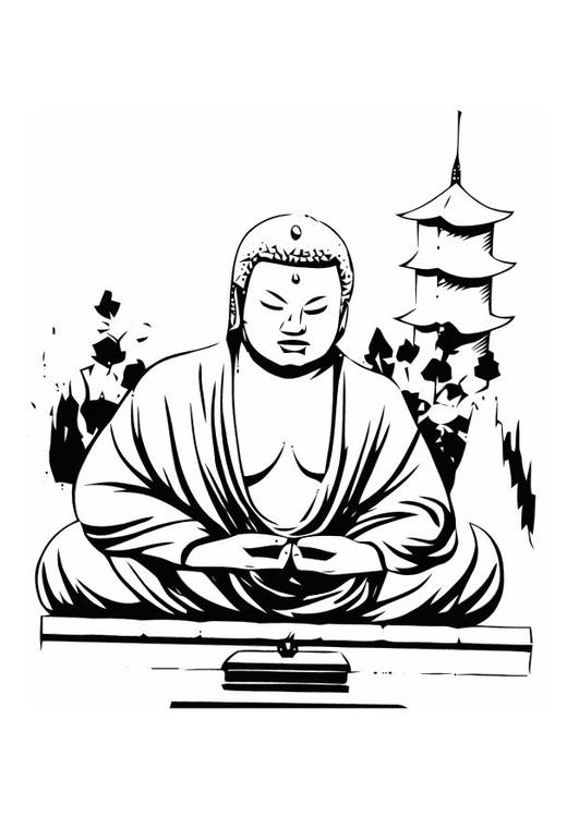 531x750 Coloring Page Buddha