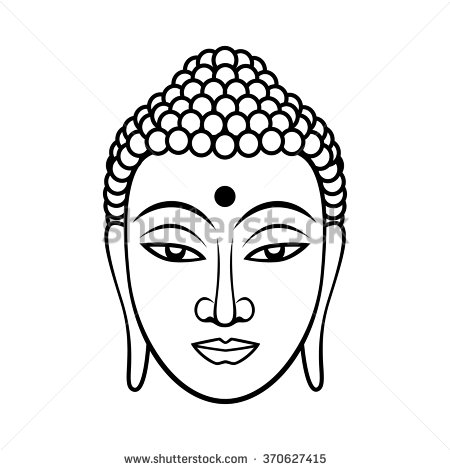 450x470 Buddha Face Drawing