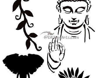 340x270 Buddha Stencil Etsy