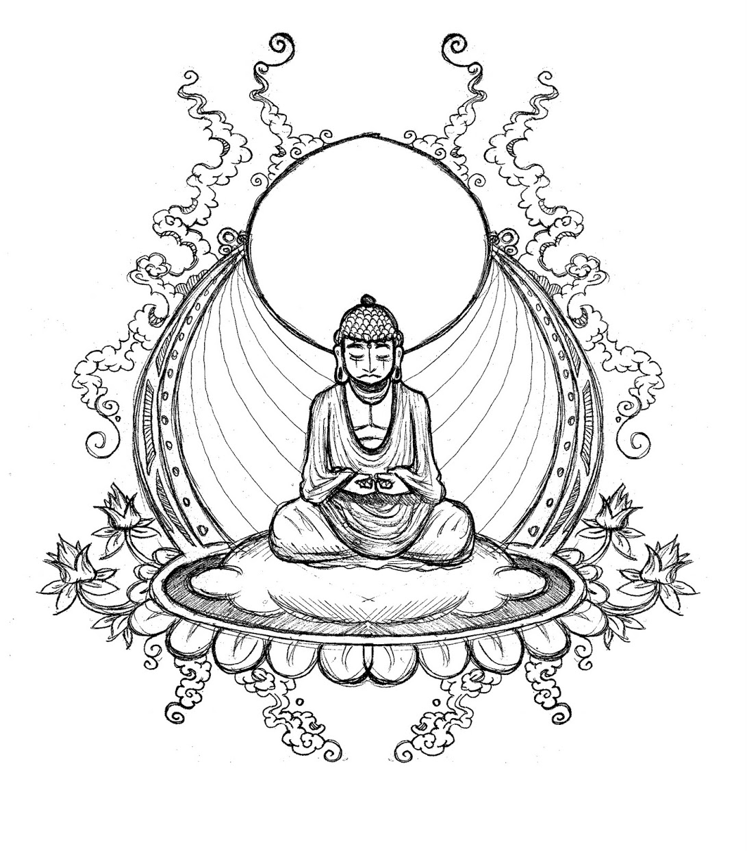 1091x1242 Buddha Coloring Pages