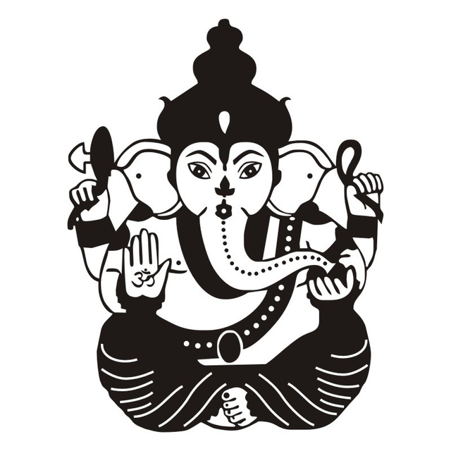640x640 Indian Buddha Wall Decal Ganesha Pattern Wall Stickers Diy Home
