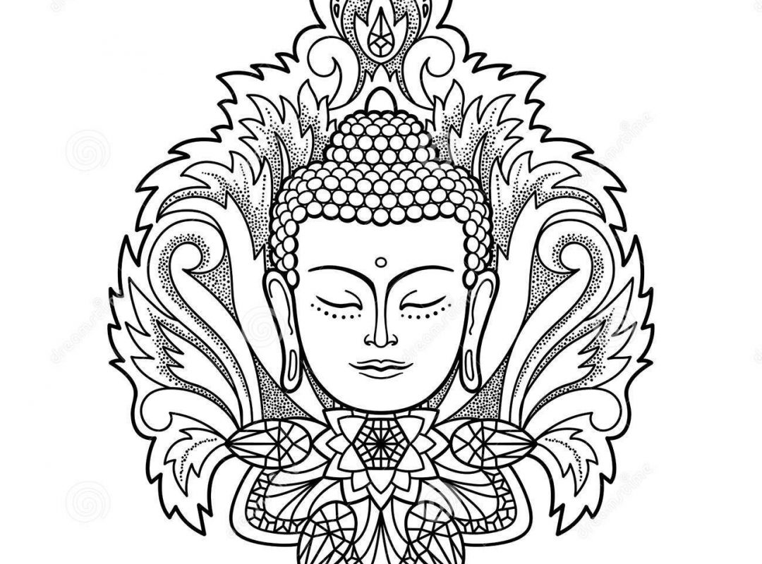 1080x800 Buddhist Temple Coloring Page Free Printable Buddha Statue