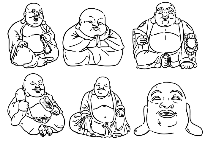 700x490 Fat Buddha Outlines