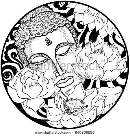 450x470 Drawn Circle Buddha