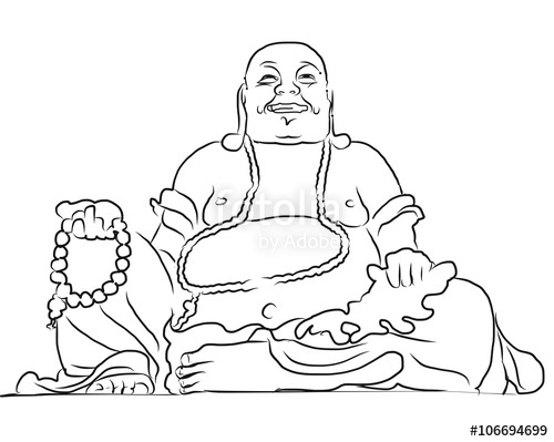 500x399 Maitreya Buddha Outline Vector Drawing Stock Image And Royalty