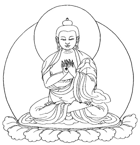481x500 Buddhist Line Art Sakyamuni Buddha Image 2