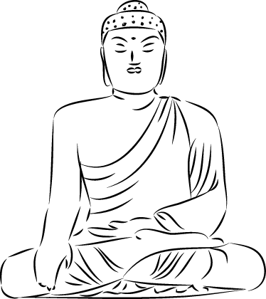 374x420 Buddha Outline Wall Sticker