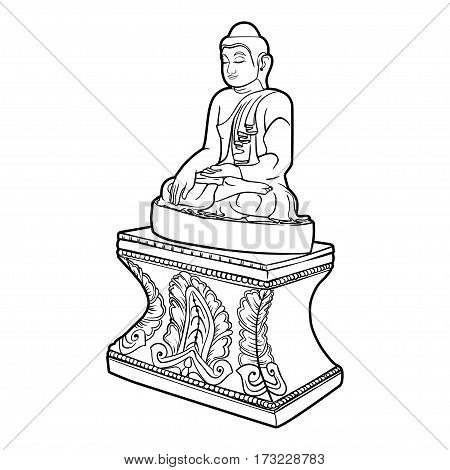 450x470 Buddha Isolated On White. Esoteric Image Amp Photo Bigstock