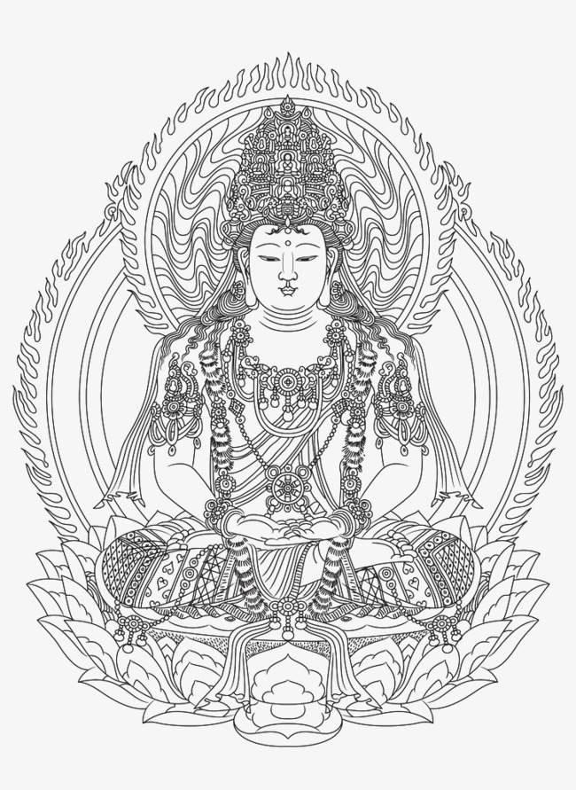 650x891 Hand Painted Buddha Vector, Hand Painted, Buddha, Buddhism Png